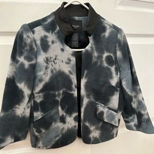 Smythe blue tie dye cropped sleeve blazer